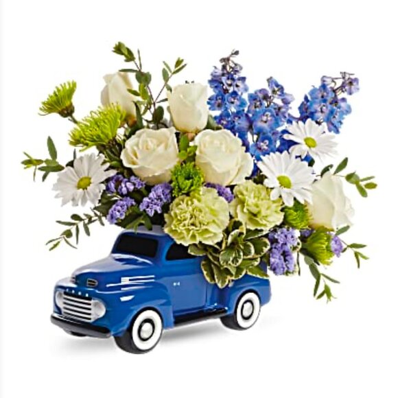 Teleflora ‘48 Ford Pickup Planter - Charming Ceramic Replica for Reusable Plant - Picture 9 of 11